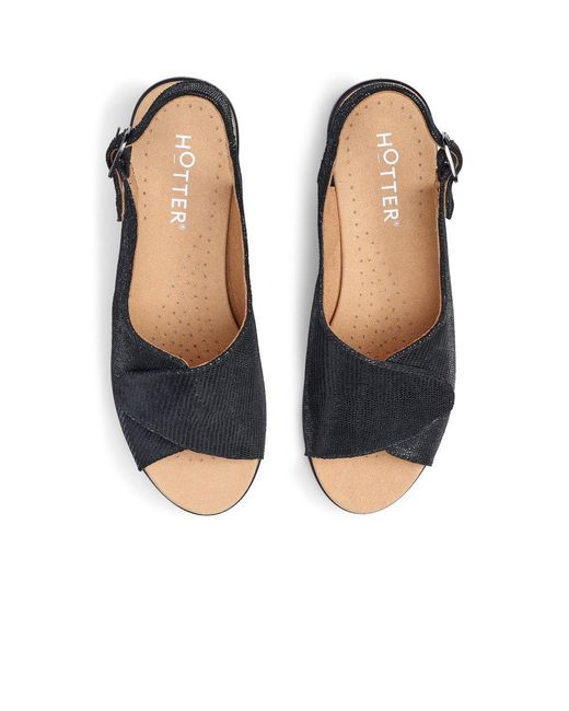 Hotter Blue Olivia Wide Fit Slingback Sandals