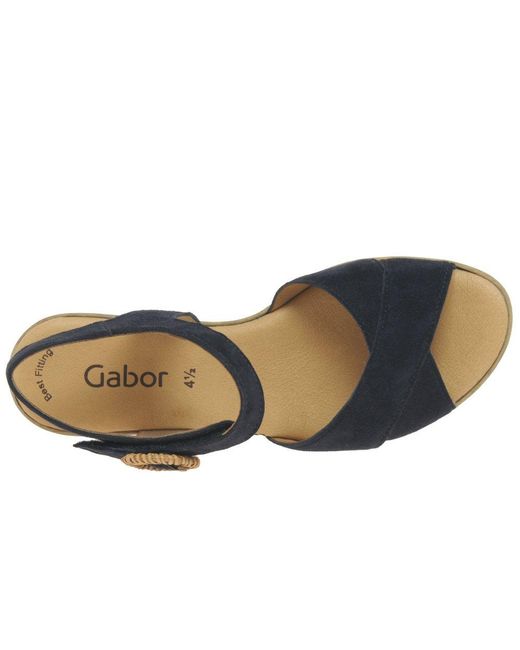 Gabor Blue Rainbow Wedge Heel Sandals