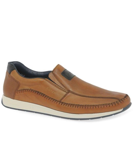 Rieker Brown Tempo Slip On Shoes for men