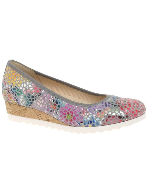 Gabor Multicolor Epworth Low Wedge Heeled Shoes