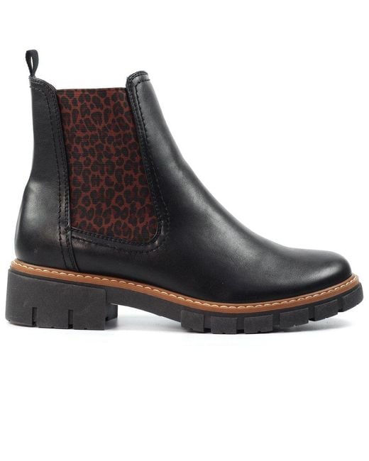 Lunar Black Ribble Ankle Boots