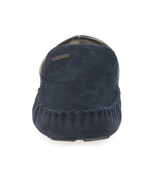 Barbour Blue Monty Full Moccasin Slippers for men