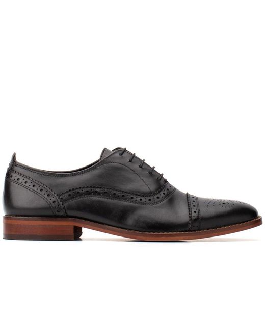 Base London Black Cast Waxy Brogues for men