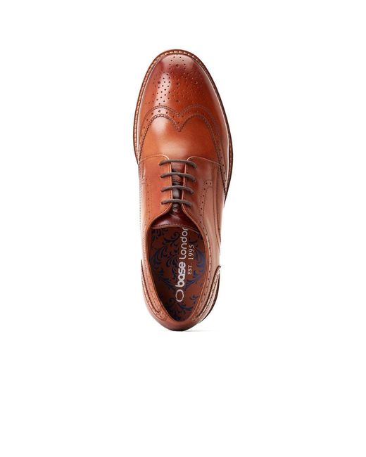 Base London Brown Joe Brogue Shoes for men