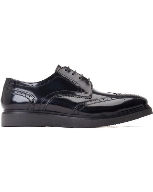 Base London Black Joe Brogue Shoes for men