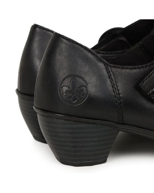Rieker Black Twirl Mary Jane Court Shoes