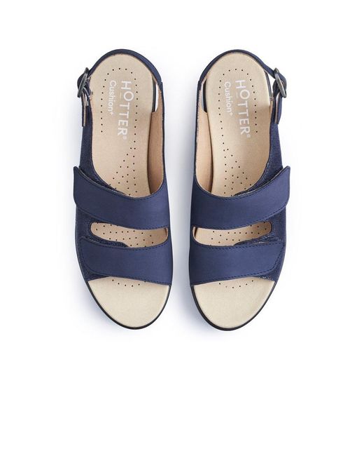 Hotter Blue Easy Ii Wide Fit Wedge Sandals