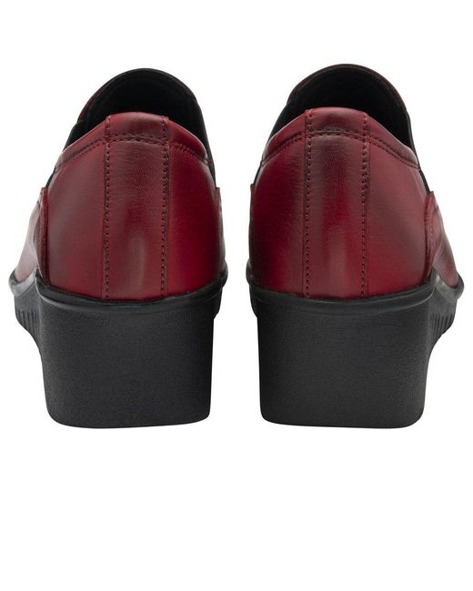 Lotus Red Delmar Wedge Shoes