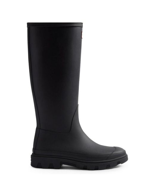 Hunter Black Downpour Tall Wellingtons