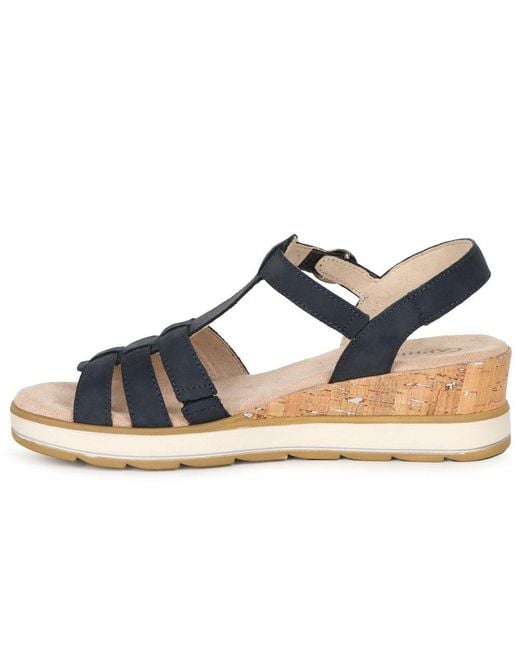 Caprice Metallic Explore Wedge Heel Sandals