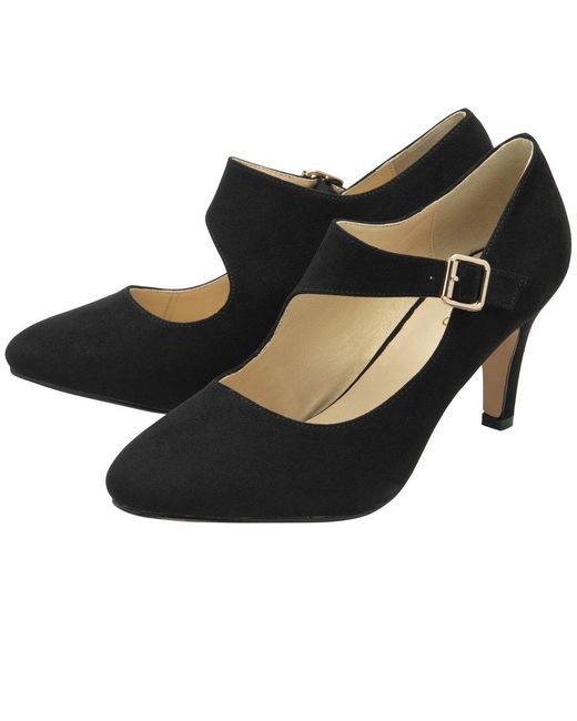 Lotus Black Laurana Court Shoes