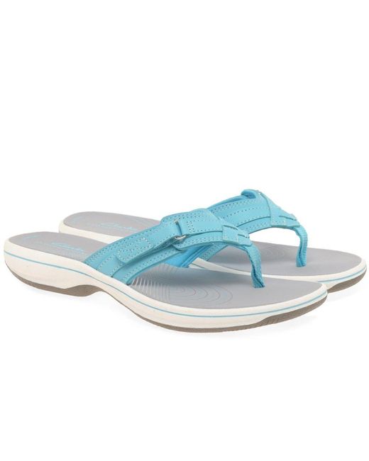 Clarks Blue Brinkley Sea Toe Post Sandals