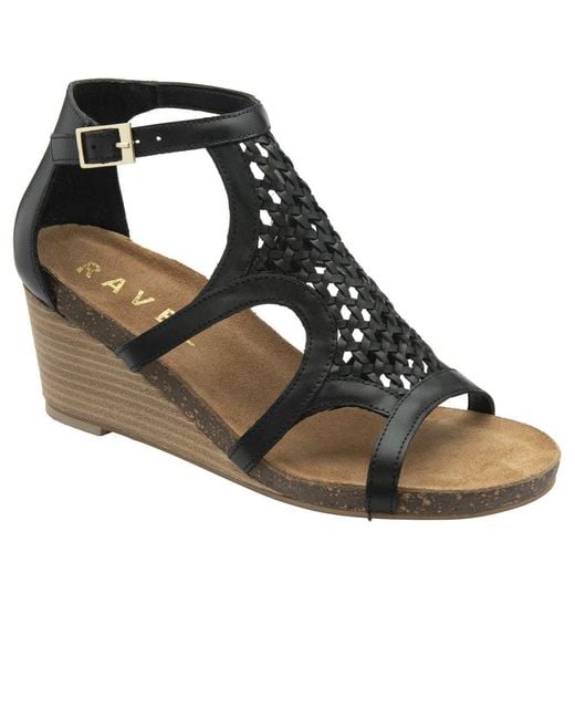 Ravel Black Childers Wedge Sandals