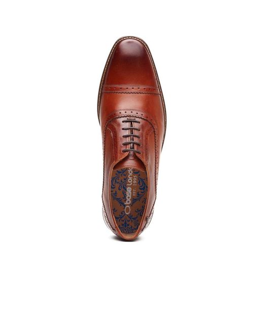 Base London Brown Ascot Toe Cap Oxford Shoes for men