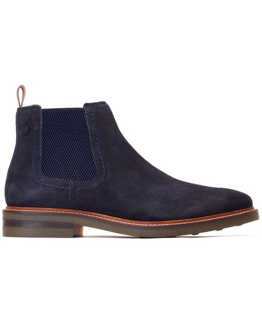 Base London Blue Portland Chelsea Boots for men