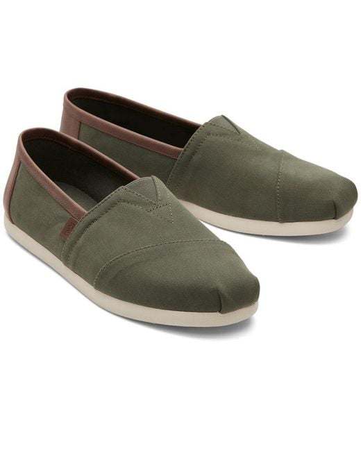 TOMS Green Alpargata Classic Slip On Shoes for men