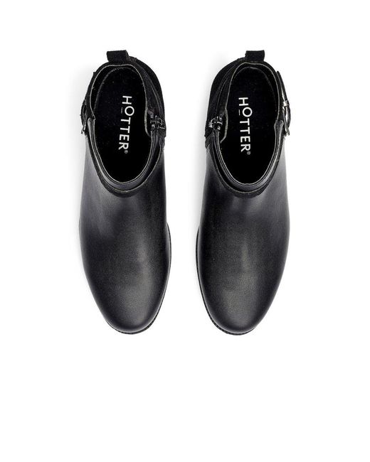 Hotter Black Haydock Smart Ankle Boots