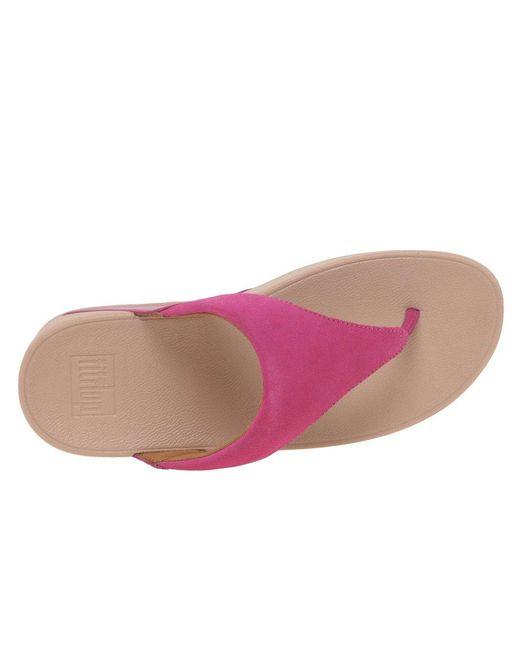 Fitflop Pink Fitflop Lulu Suede Toe Post Sandals