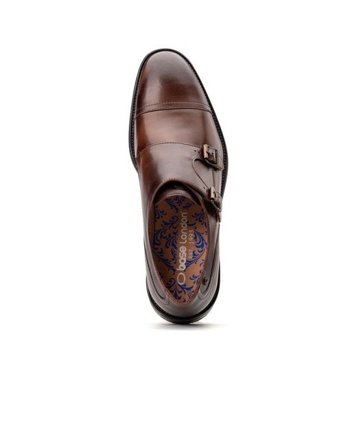 Base London Brown Taper Monk Shoes for men