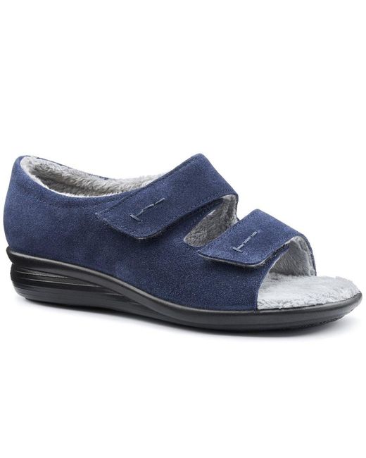 Hotter Blue Siesta Slippers