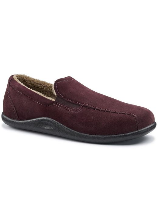 Hotter Red Relax Warm Lined Slippers for men