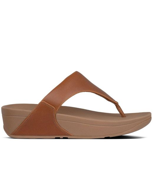 Fitflop Brown Lulu Leather Toe Post Sandals