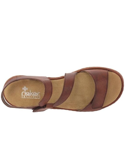 Rieker Brown Sphere Riptape Sandals