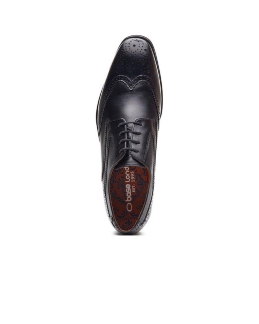 Base London Black Steeple Brogue Shoes for men