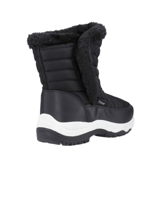 Cotswold Black Faux Fur-Lined Winter Boots