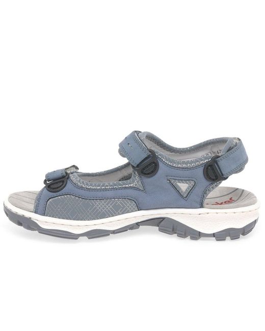 Rieker Blue Liza Riptape Sandals