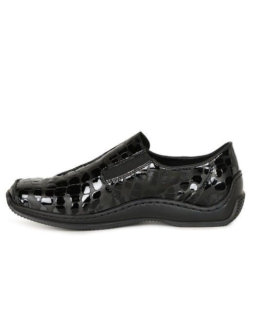 Rieker Black Celia Ladies Leather Casual Shoe