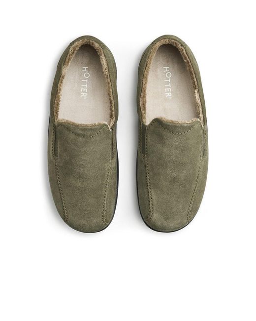 Hotter Green Relax Warm Lined Slippers for men