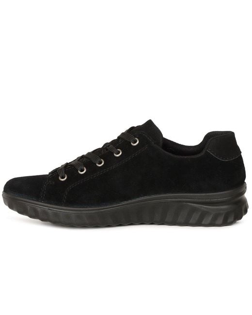 Rieker Black Etta Waterproof Shoes Suede