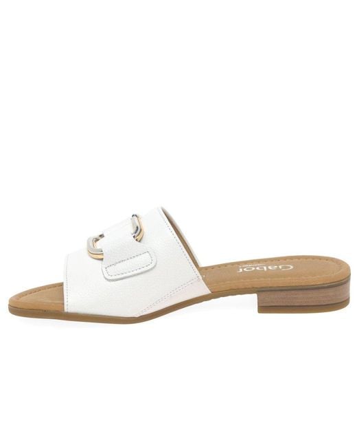 Gabor White Flora Sandals Leather