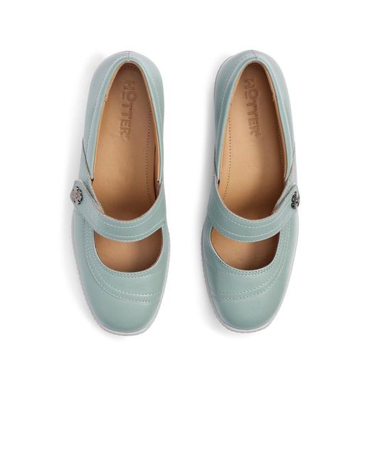 Hotter Blue Charity Mary Jane Shoes