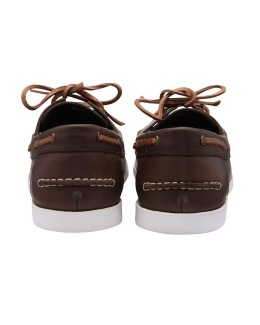 Frank Wright Brown Reaney Boat Shoes for men