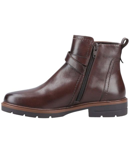Hush Puppies Brown Tove Buckle Ankle Boots