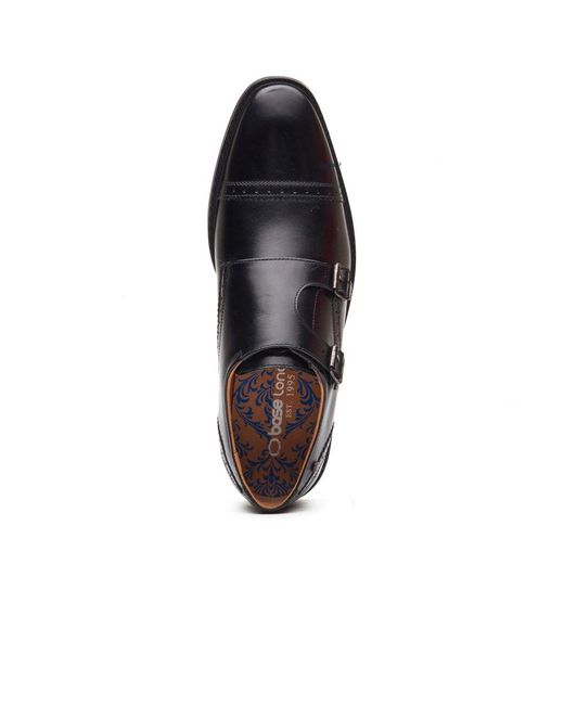 Base London Black Henley Monk Shoes for men