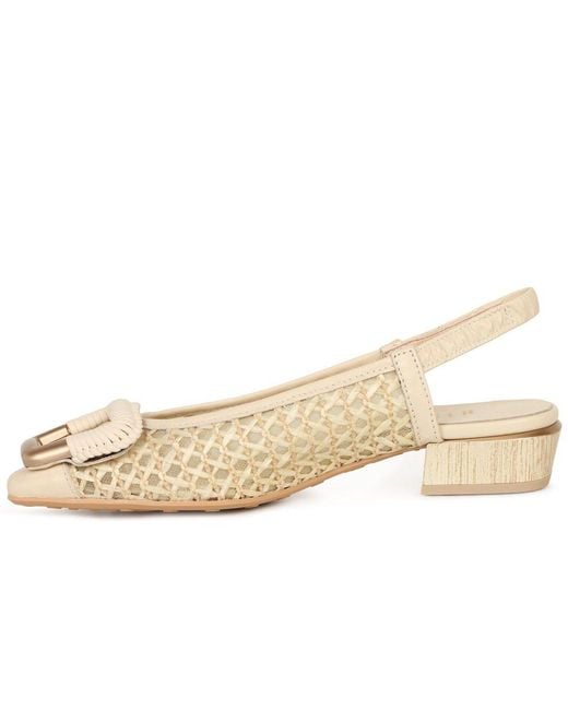 Hispanitas Natural Azucena Low Heeled Slingbacks