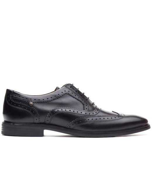 Base London Black Clarence Brogue Shoes for men