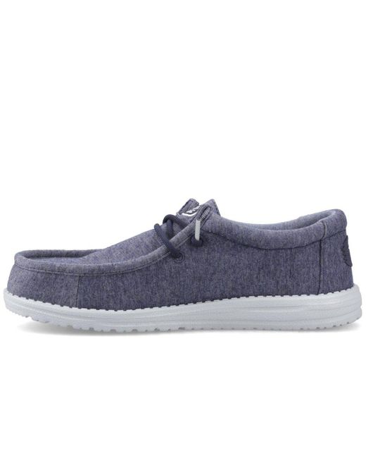 HeyDude Blue Wally Stretch Jersey Slip On Shoes for men
