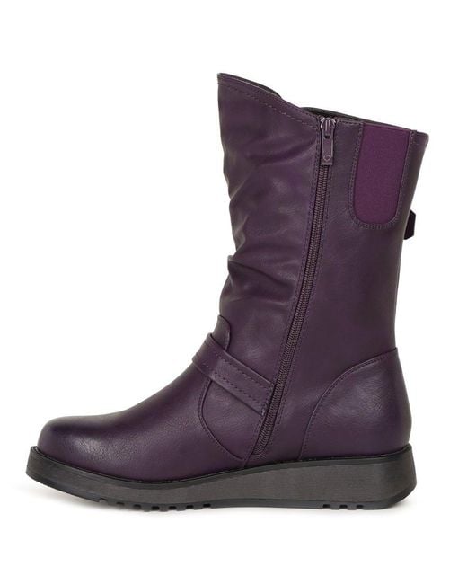Heavenly Feet Purple Hannah 4 Calf Length Boots