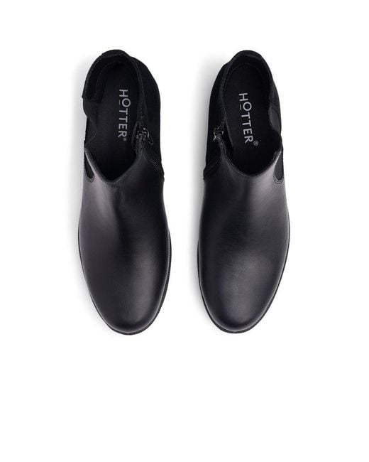 Hotter Black Tenby Wide Fit Chelsea Boots