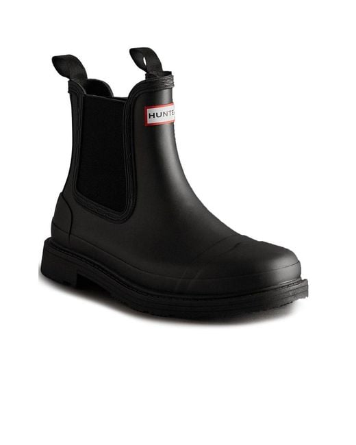 Hunter Black Commando Short Wellingtons
