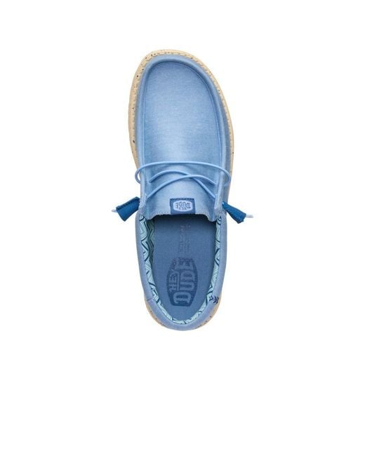 HeyDude Blue Wally Stretch Canvas Shoes for men