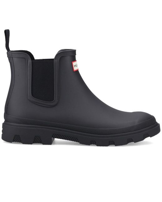 Hunter Blue Downpour Chelsea Wellingtons for men