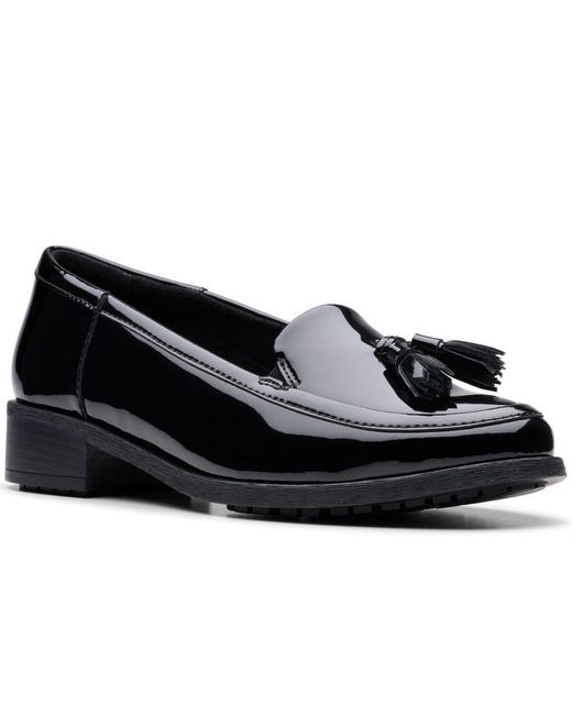 Clarks Black Havisham Edge Tassel Loafers