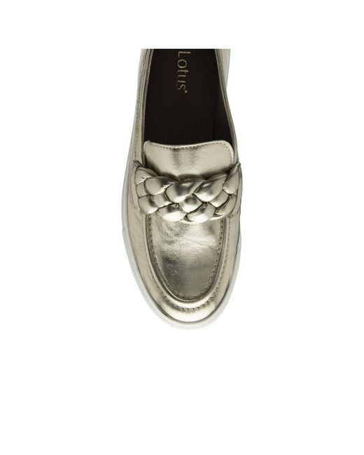 Lotus Metallic Bertie Loafers