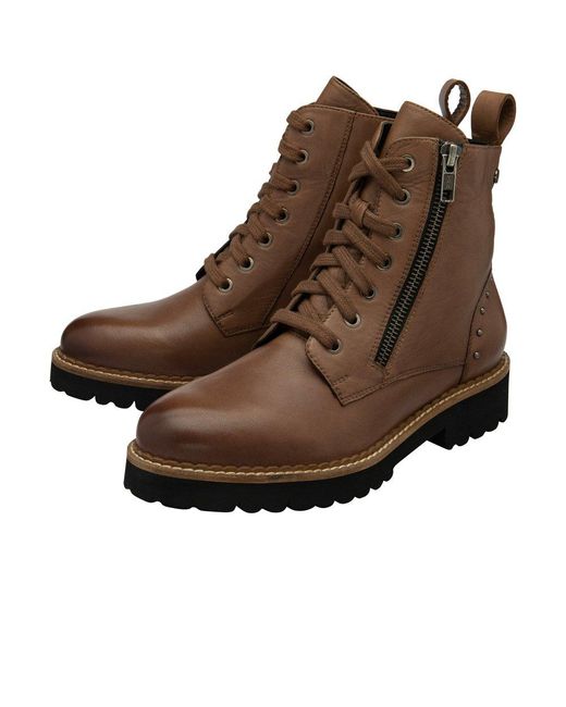 Lotus Brown Braxton Ankle Boots