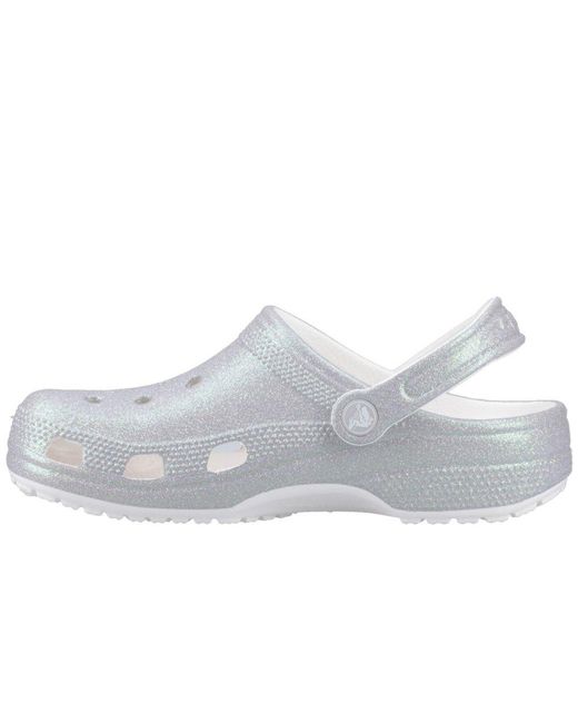 CROCSTM White Classic Glitter Sandals